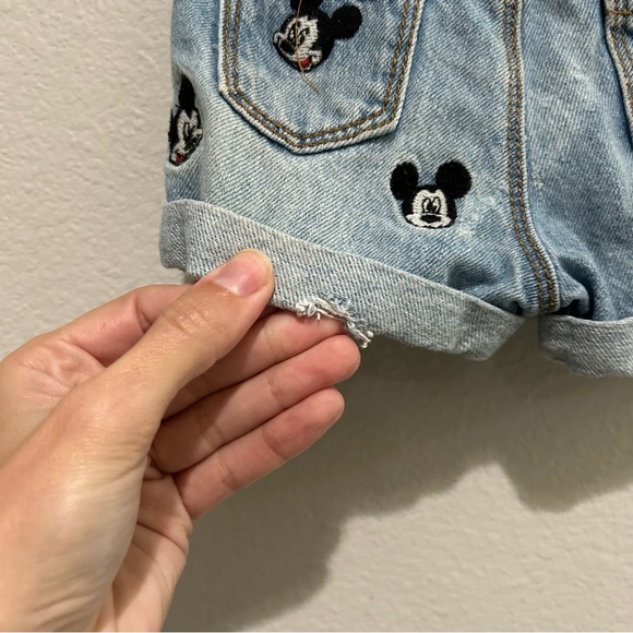 Zara baby girl Disney Mickey Mouse Light Blue Denim Shorts HARD TO FIND - Picture 8 of 10